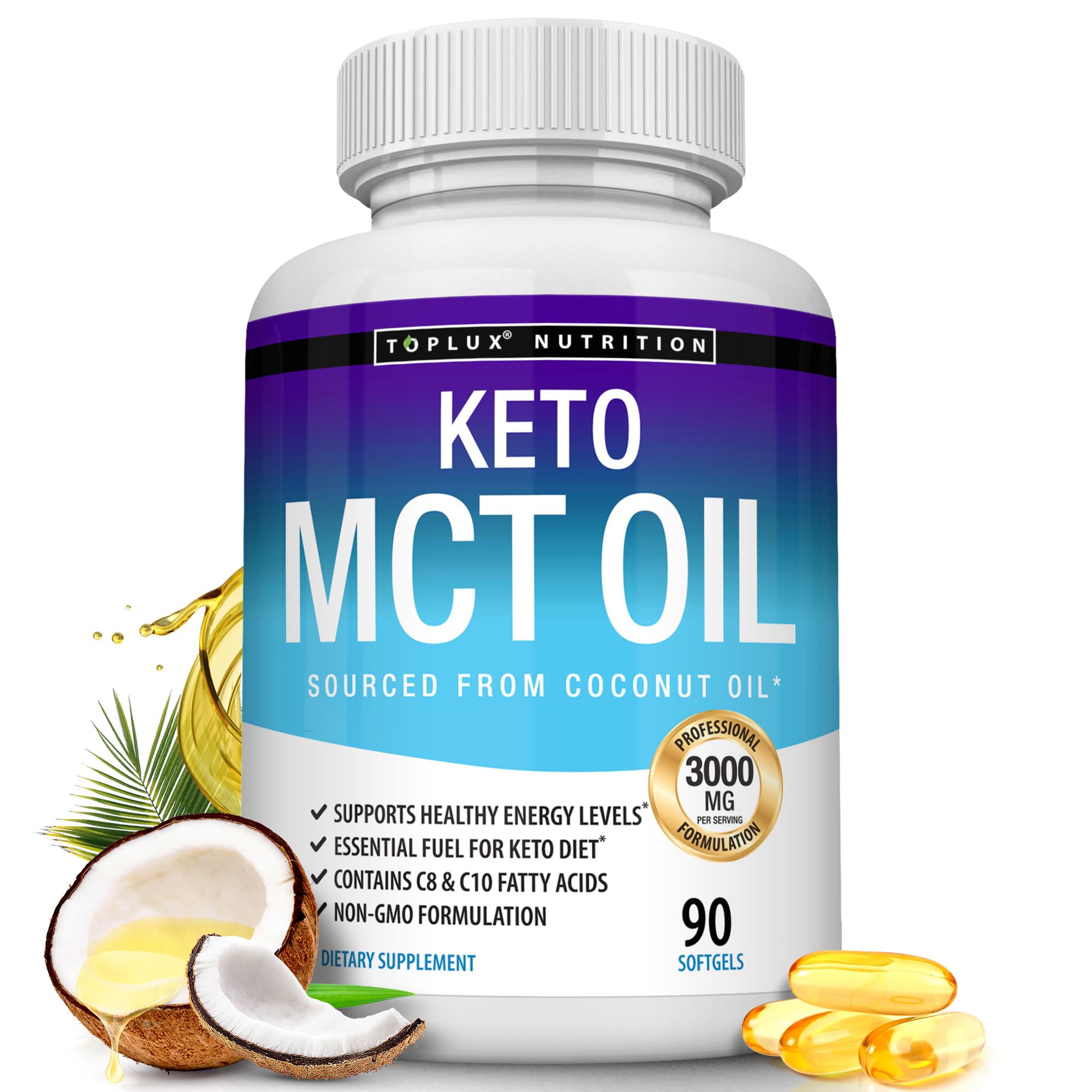 Amazon.com: Toplux Keto MCT Oil Capsules - 3000mg Natural Pure